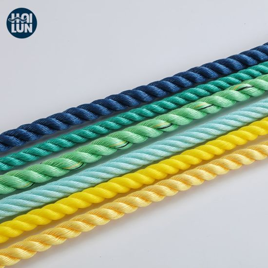 Farverig 3 Strand Polypropylen PP Danline Marine Rope til fortøjning