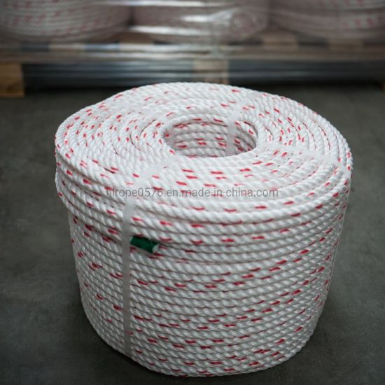 10 mm hvidt float multi-wire reb med røde pletter (220 m spole)