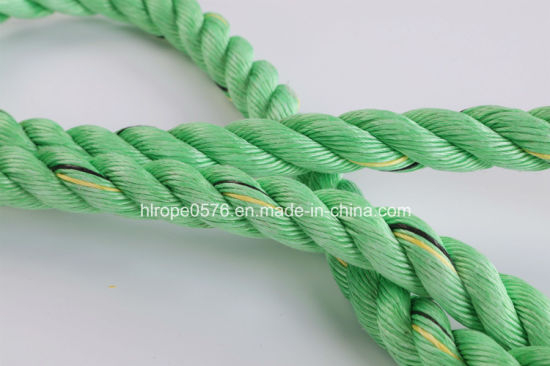 3 Strand Polypropylen PP Rope Mooring Rope Double Mark Green